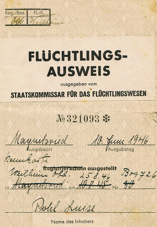 Flüchlingsausweis 1945